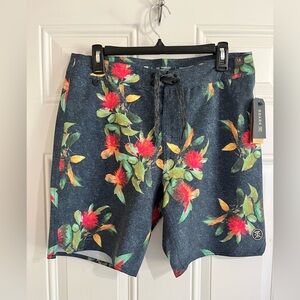 NWT Roark Men's 31‎ Passage 18" La Selva Board Shorts Swim Beach Surf Dark Navy